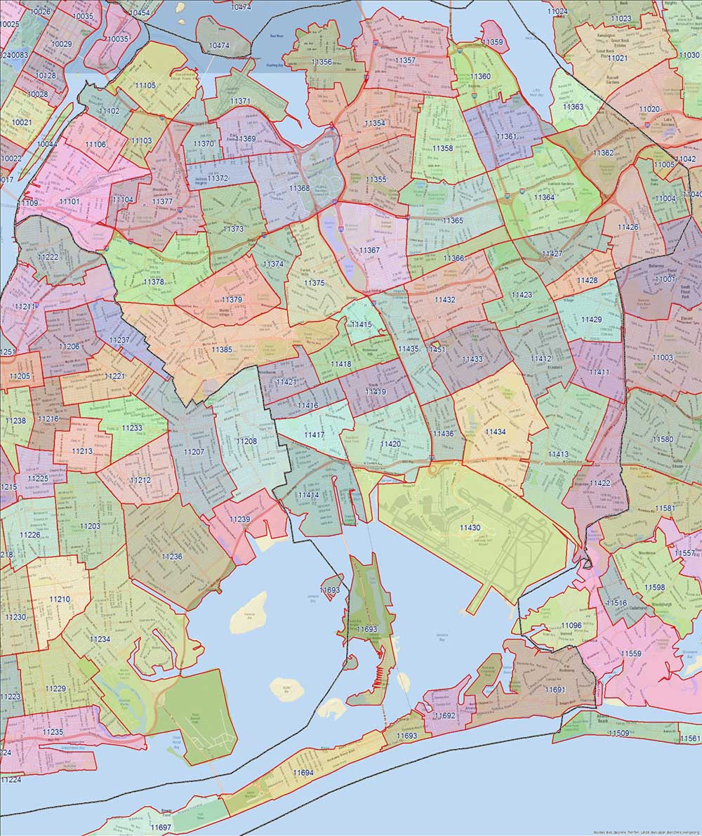Zip Code Map Of Queens | Campus Map